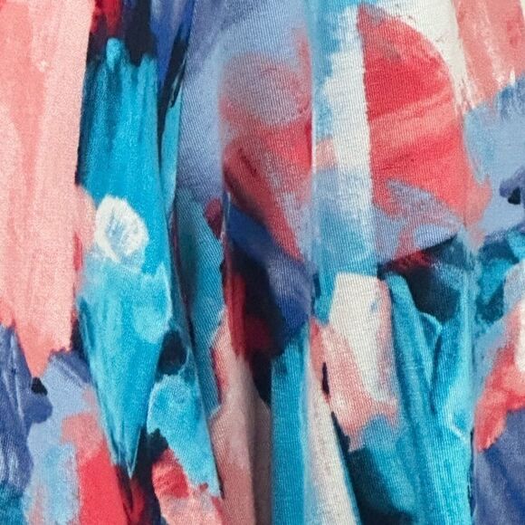 LOGO Lori Goldstein XL. Rayon Multicolor Scoop Neck Long Sleeve Tunic Top - Picture 3 of 11